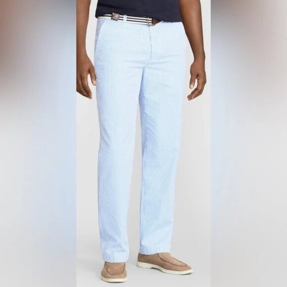 Vineyard Vines Blue & White Seersucker Pants Men’s  32x32 Cotton Blend Lightweig - Picture 1 of 10
